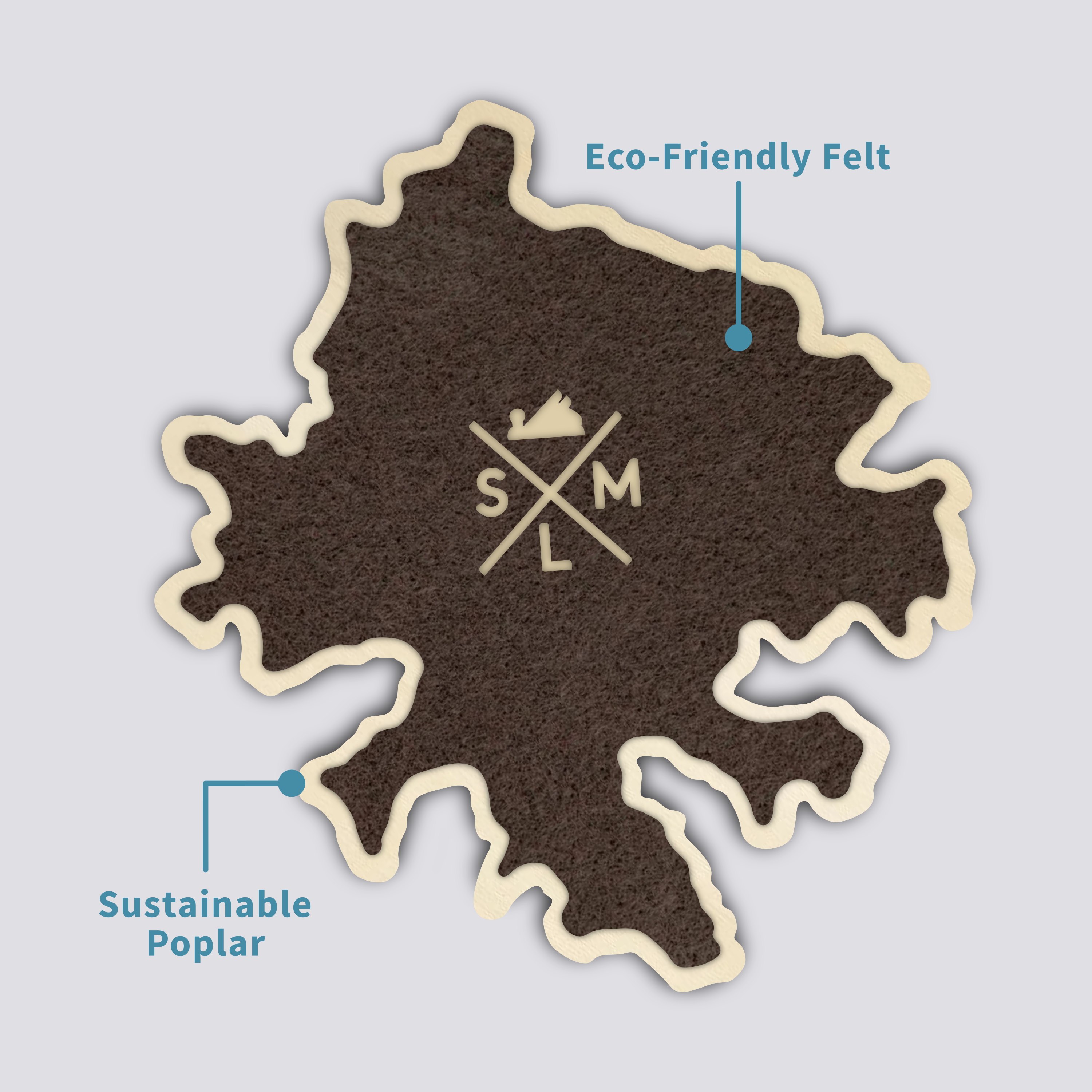 Denali Coaster | Wood Coaster Topography Map | Alaska Mountain Art