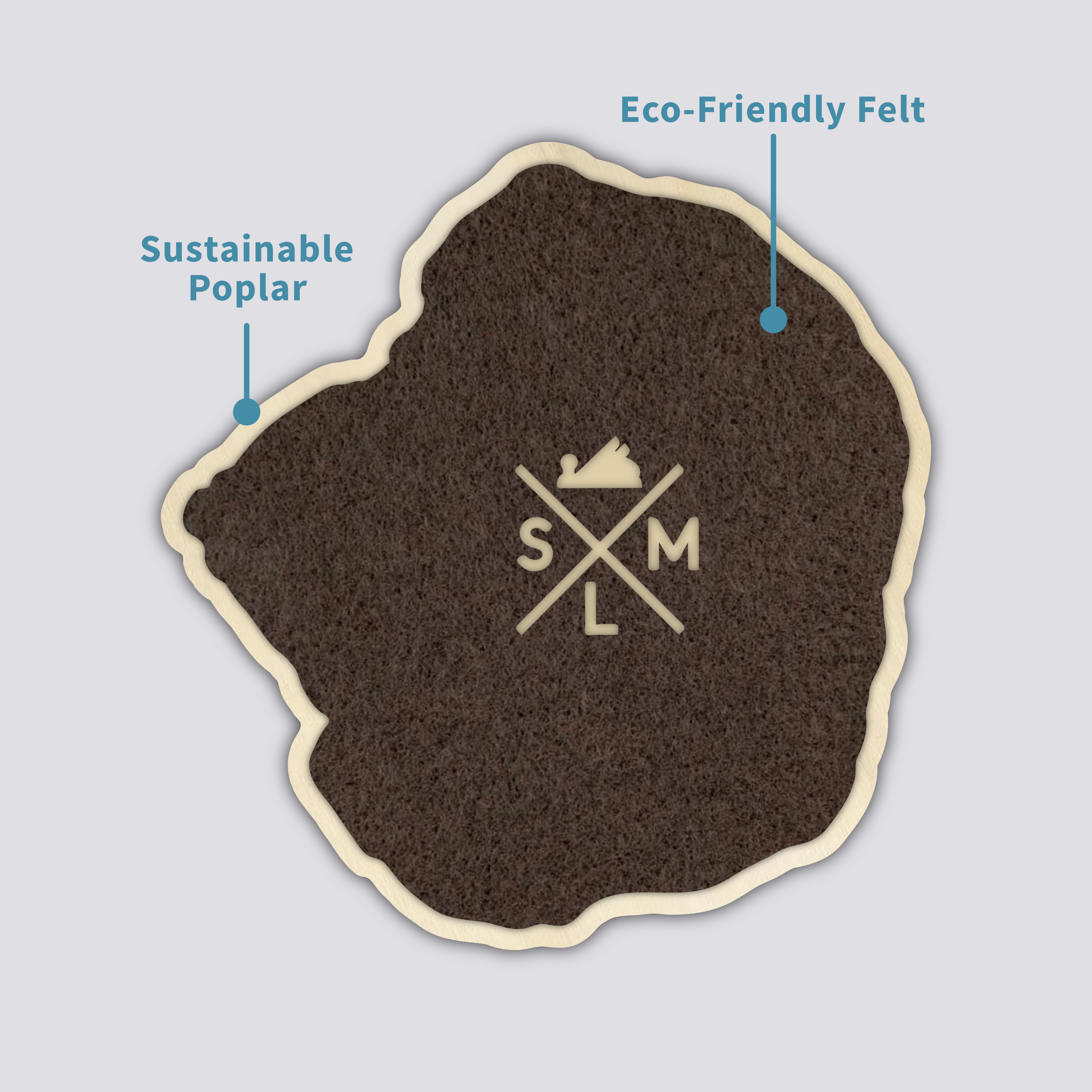 Lassen Peak Coaster | Wood Coaster Topography Map | California Mountain Art