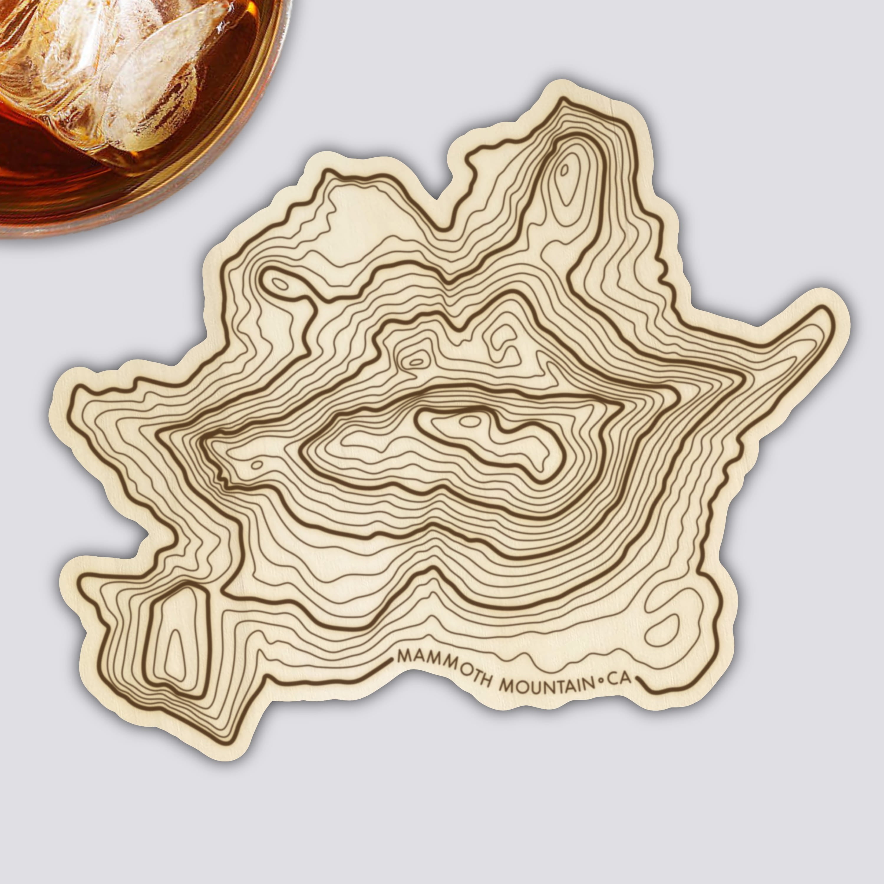 Mammoth Mountain Coaster | Wood Coaster Topography Map | California Mountain Art