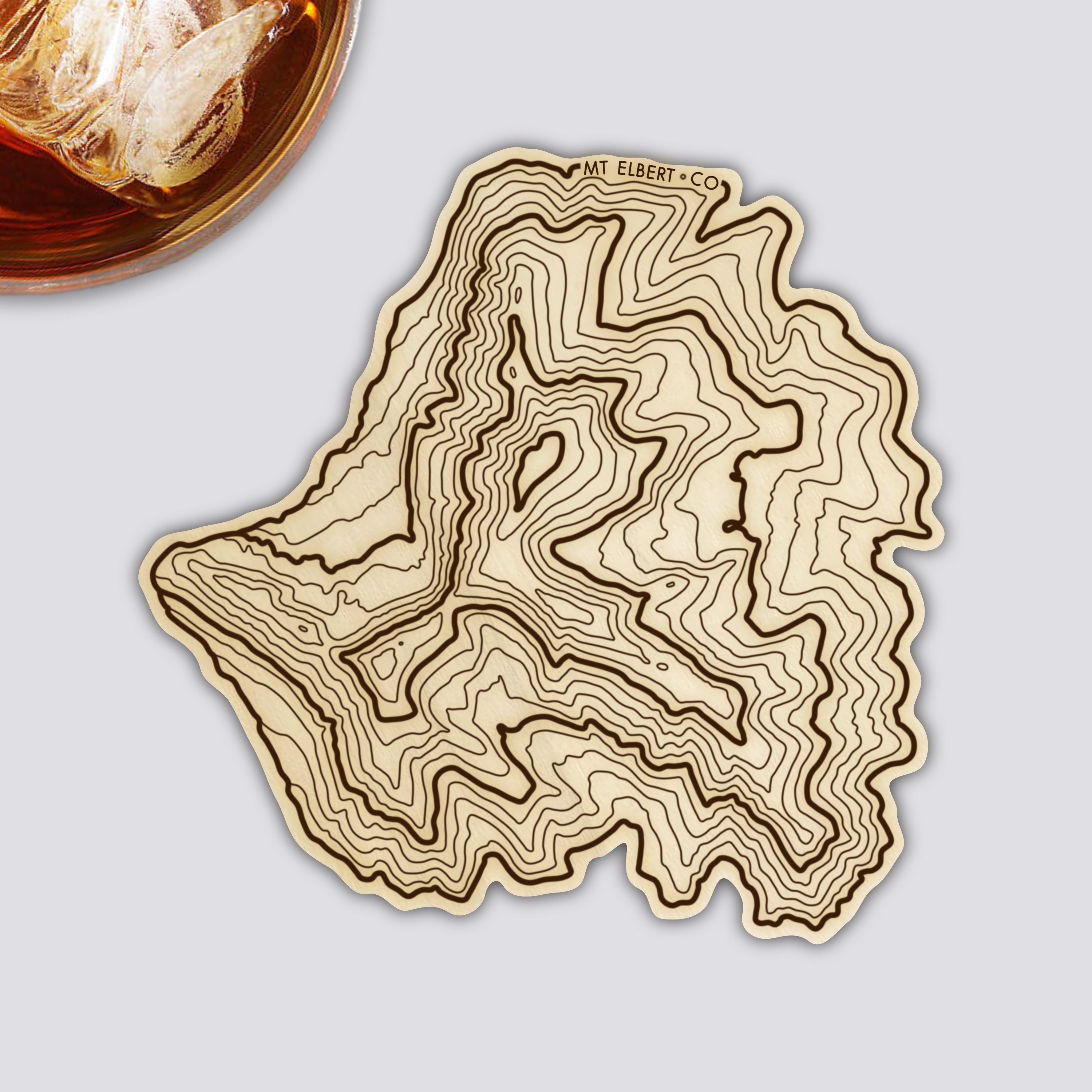 Mt Elbert Coaster | Wood Coaster Topography Map | Colorado Mountain Art
