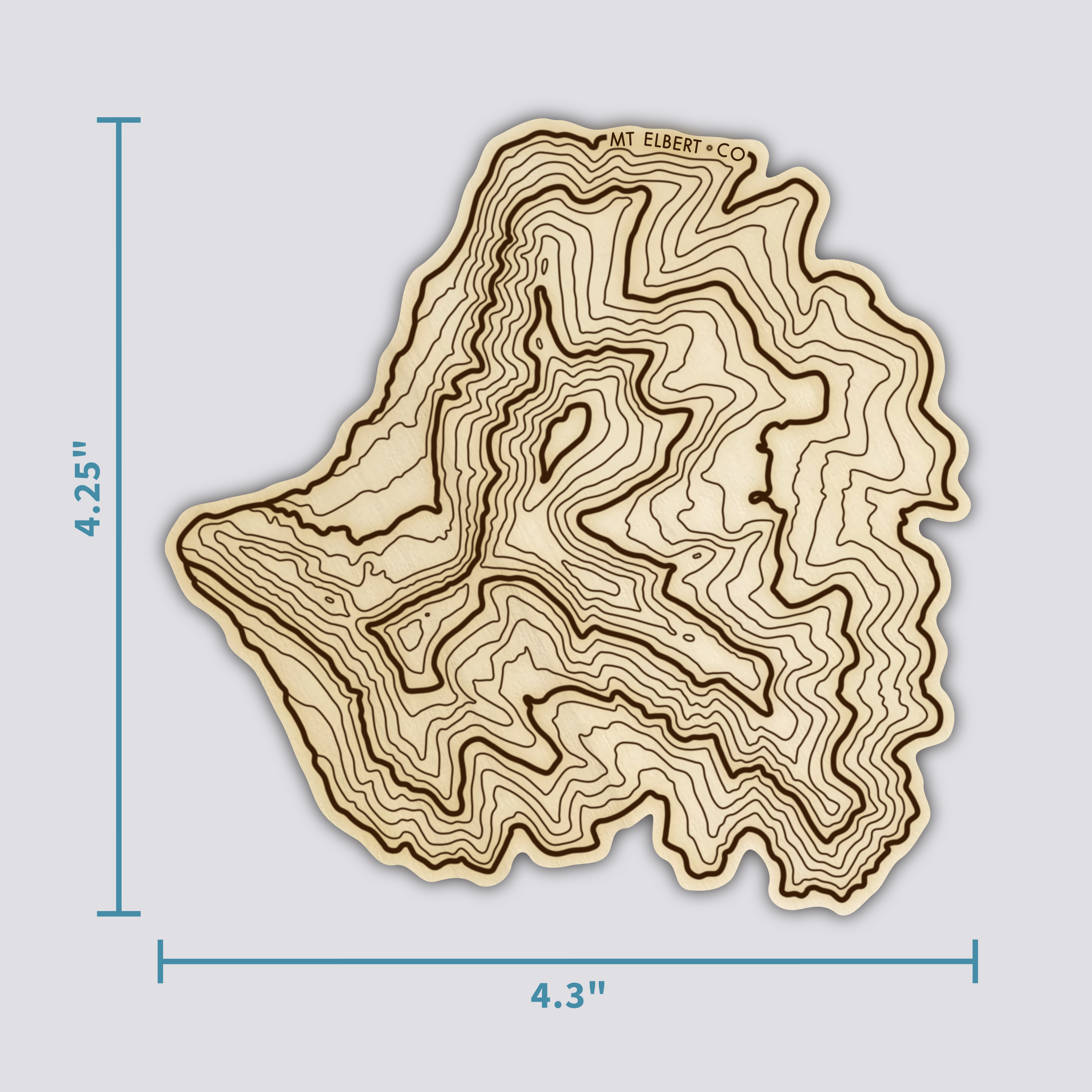 Mt Elbert Coaster | Wood Coaster Topography Map | Colorado Mountain Art