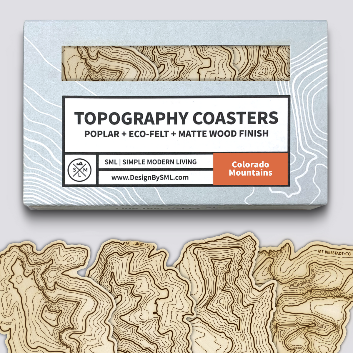 California Beer Lover Gift Set • Topographic Map Bottle Opener + Wooden Coaster Set