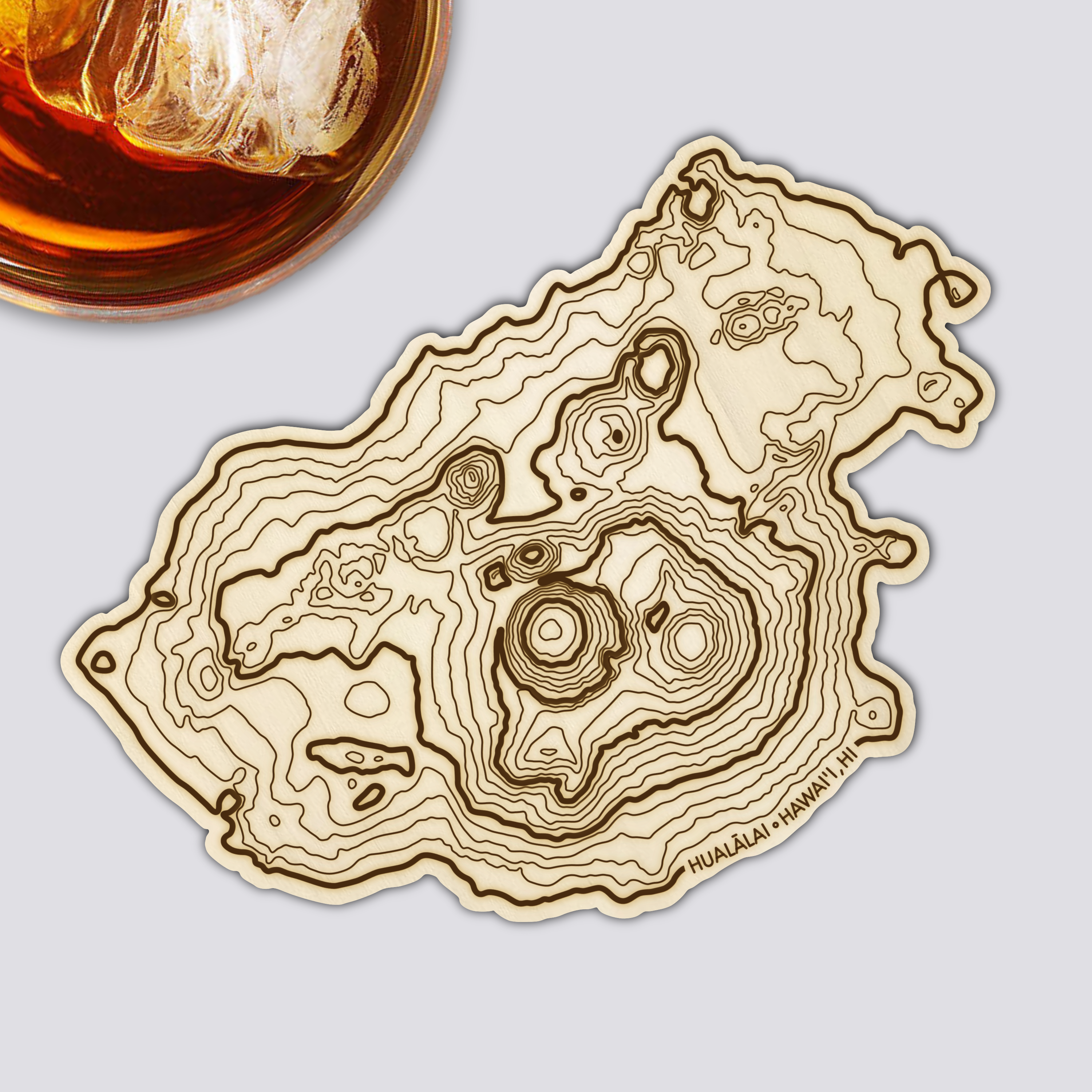 Hualālai Coaster | Wood Coaster Topography Map | Hawaiian Volcano