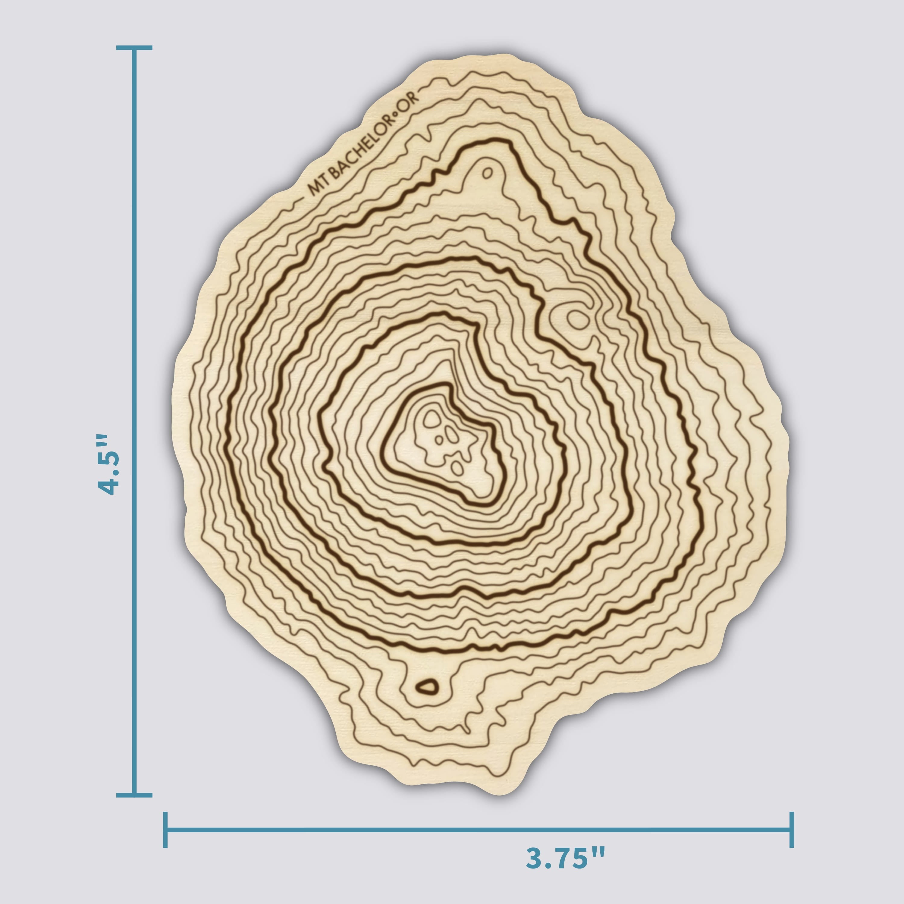 Mt Bachelor Coaster | Wood Coaster Topography Map | Oregon Mountain Art