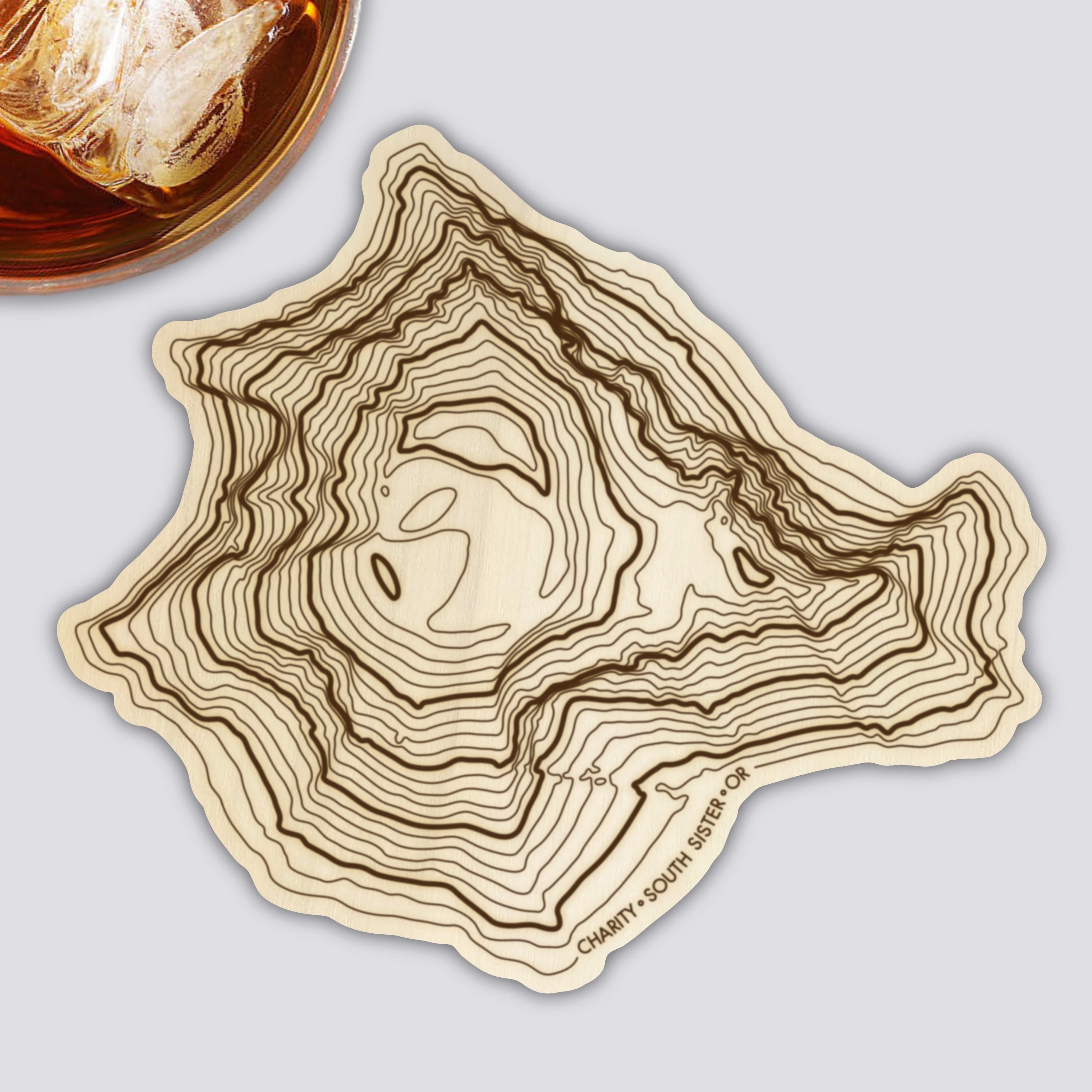 South Sister Coaster | Wood Coaster Topography Map | Three Sisters Oregon