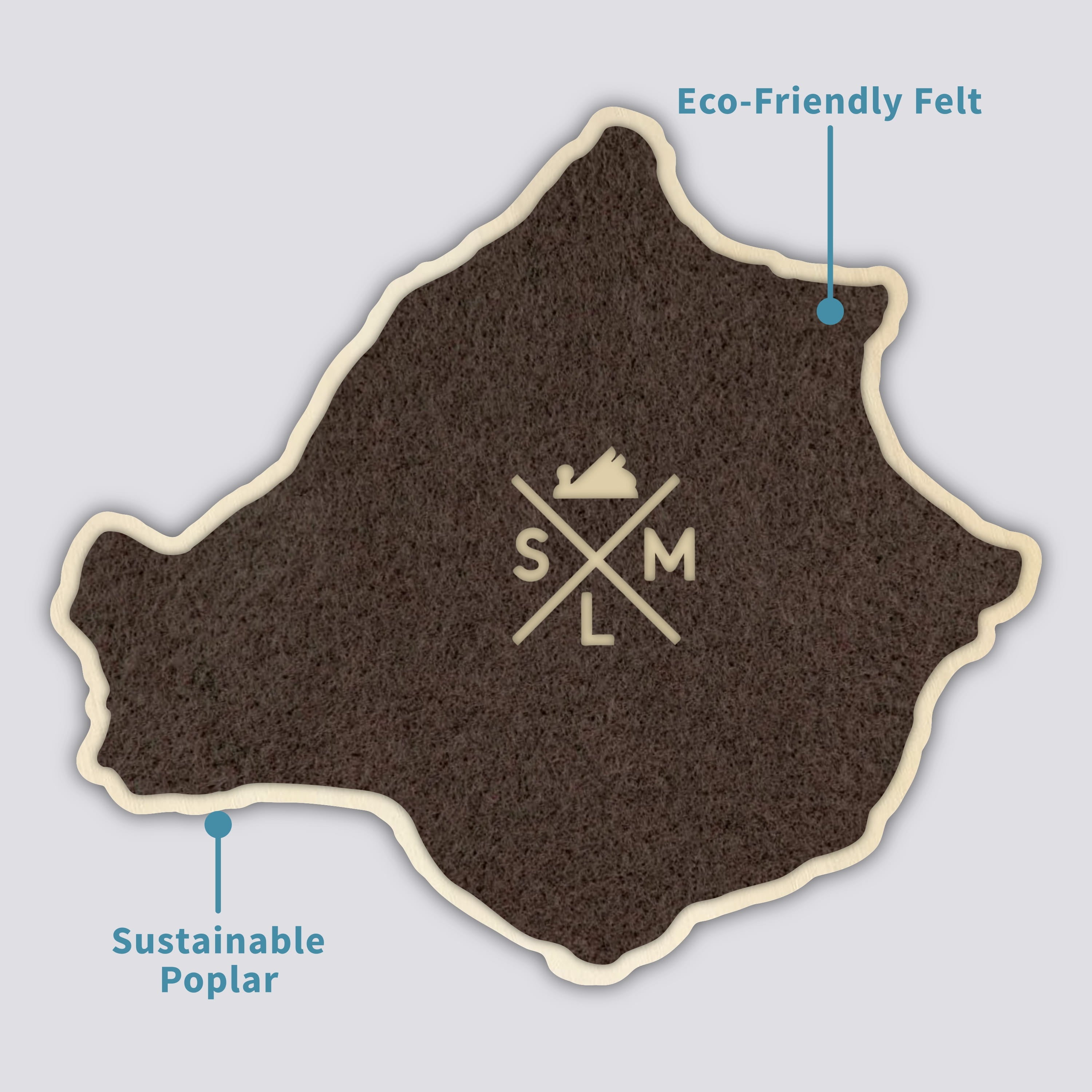 South Sister Coaster | Wood Coaster Topography Map | Three Sisters Oregon
