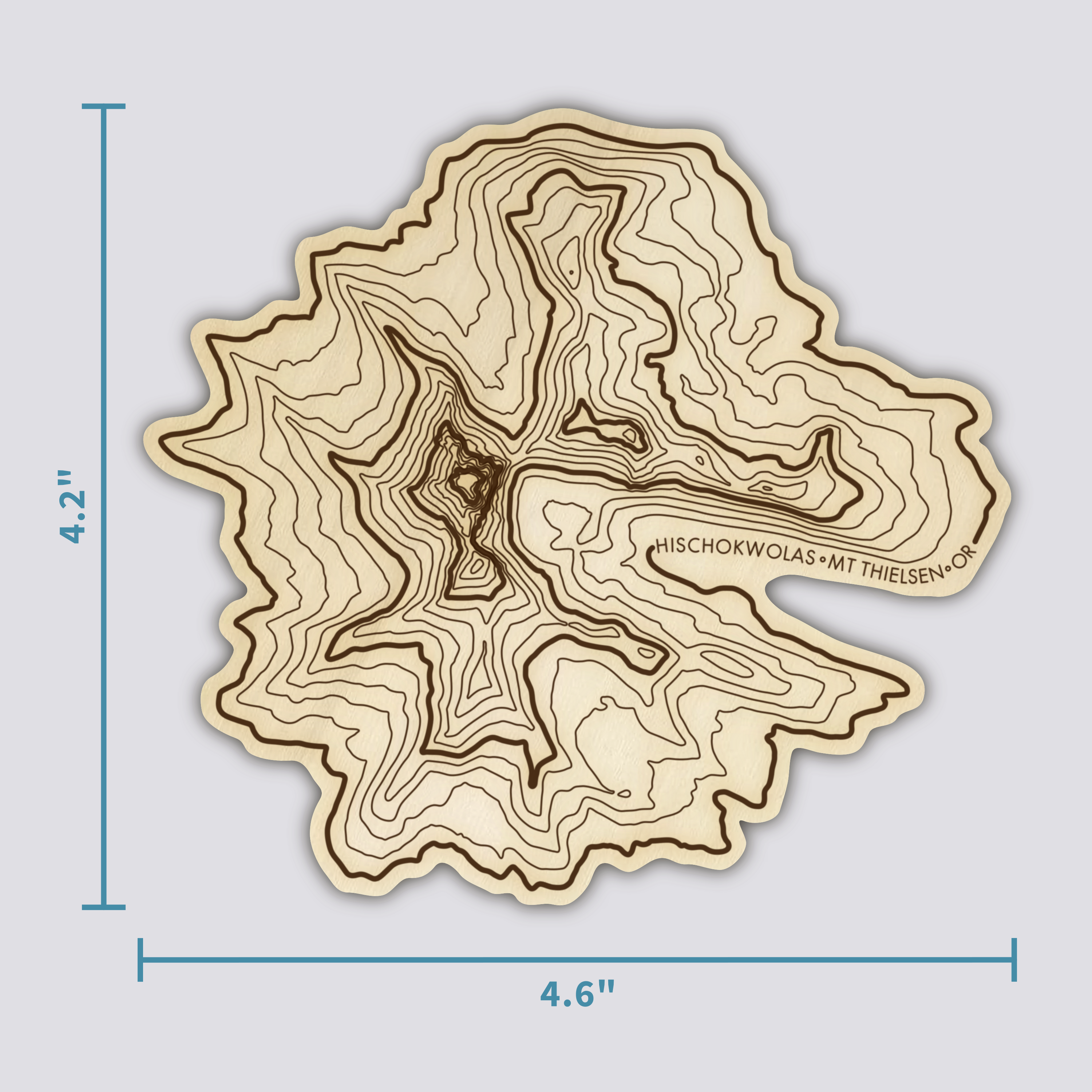 Mt Thielsen Coaster | Wood Coaster Topography Map | Oregon Mountain