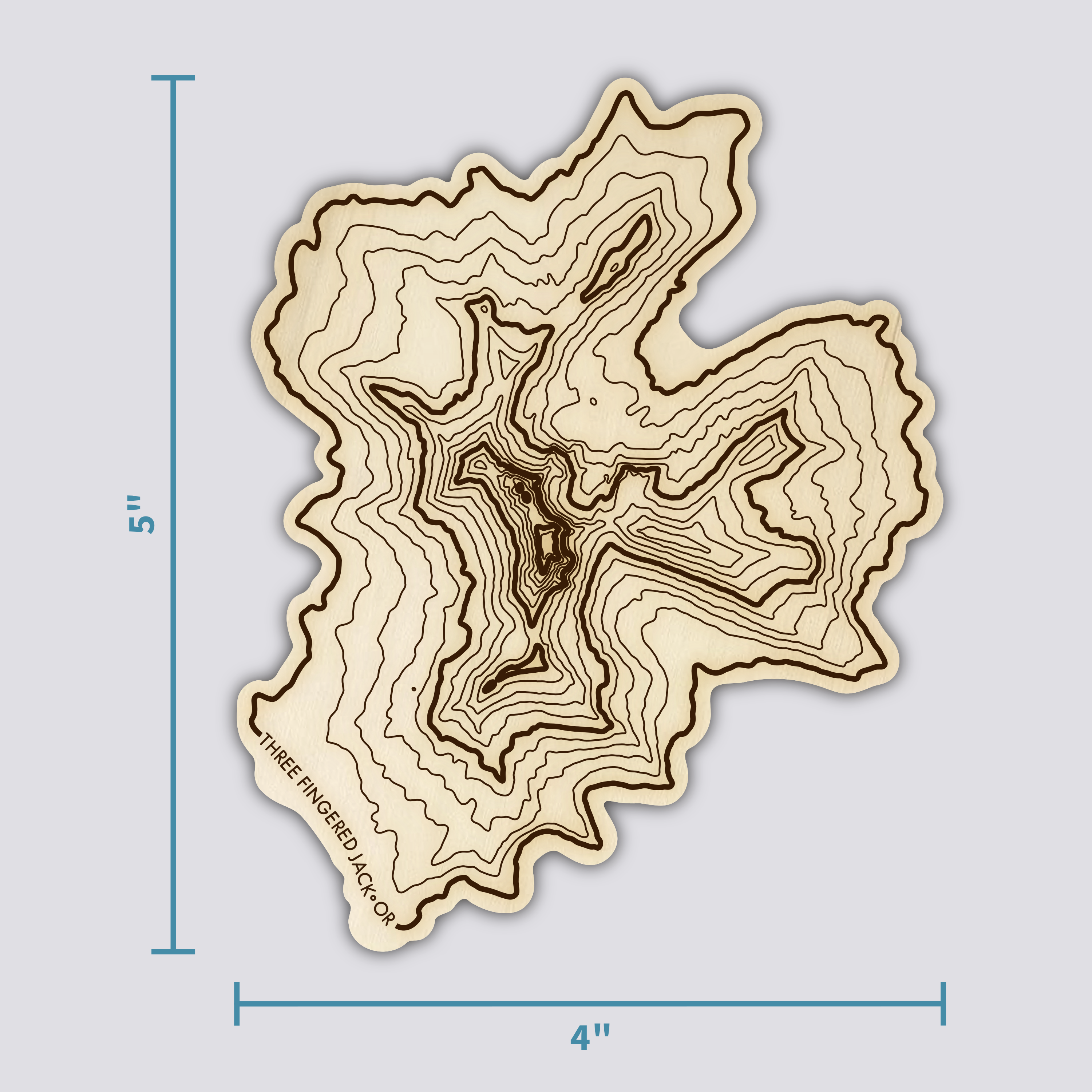Three Fingered Jack Coaster | Wood Coaster Topography Map | Oregon Mountain