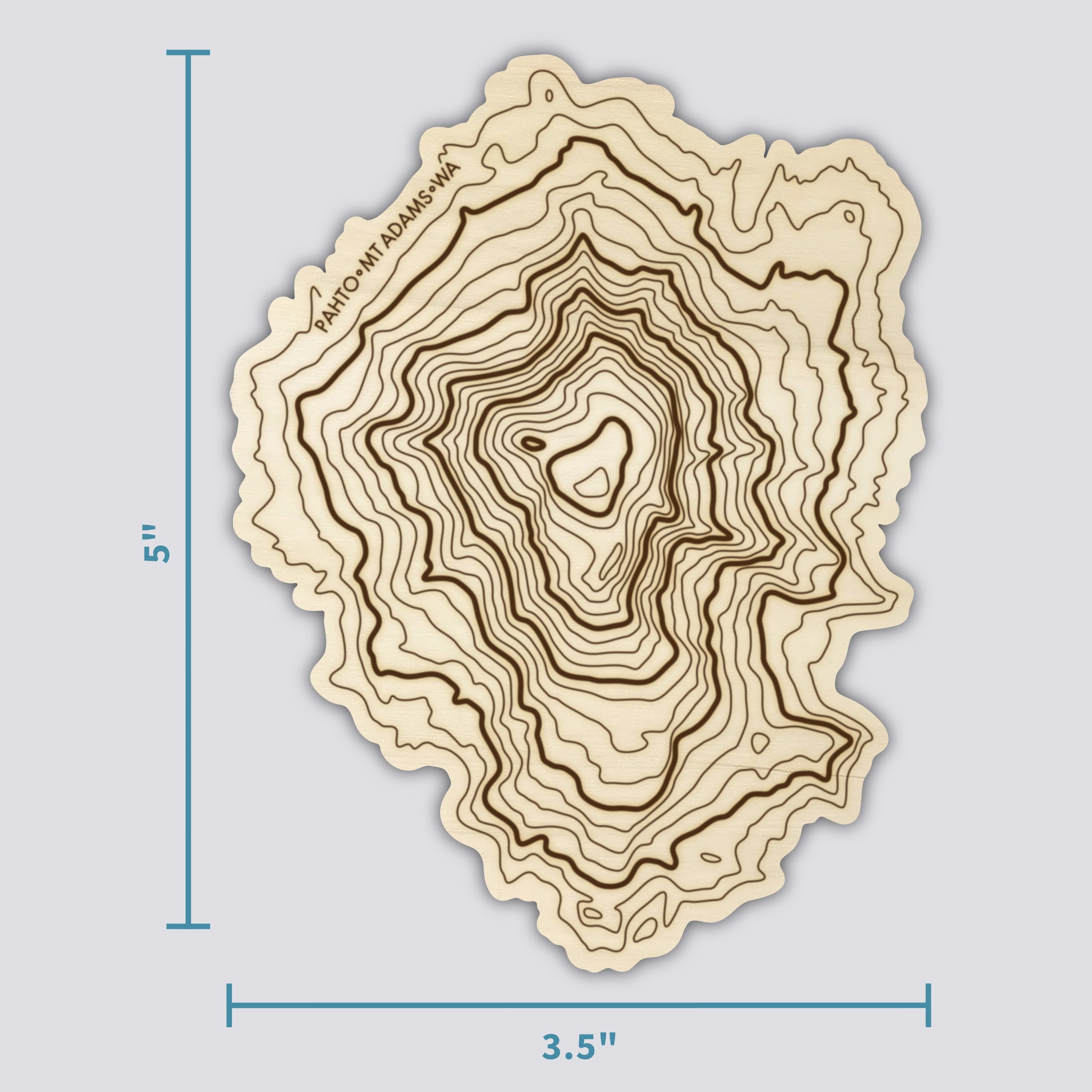 Mt Adams Coaster | Wood Coaster Topography Map | Washington Mountain Art