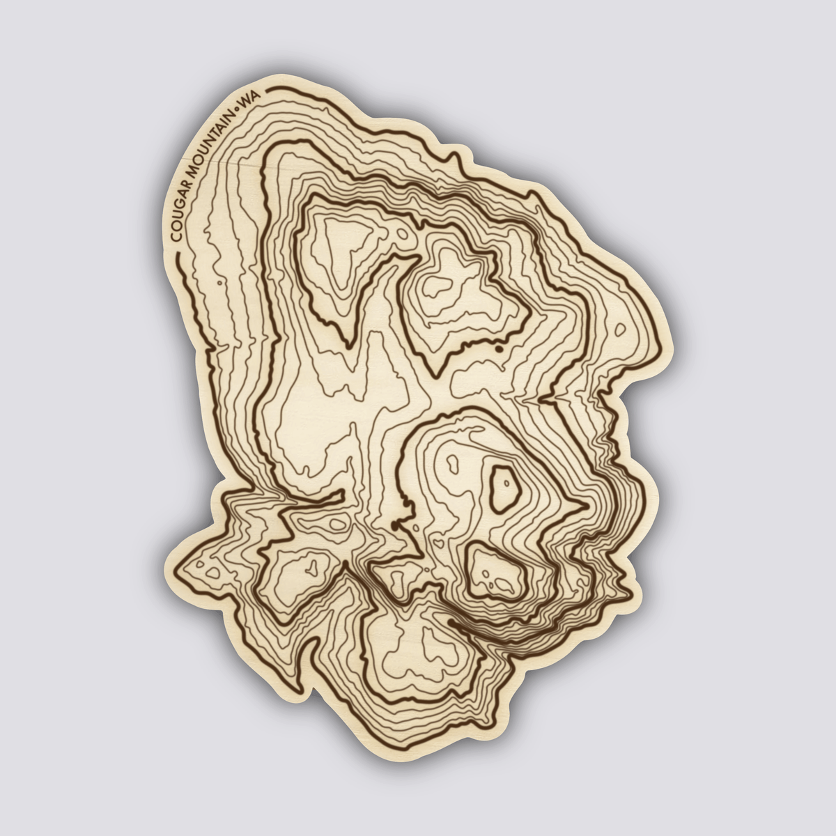 Issaquah Alps Coaster Set | Handmade Wooden Coaster | Washington Mountain Maps