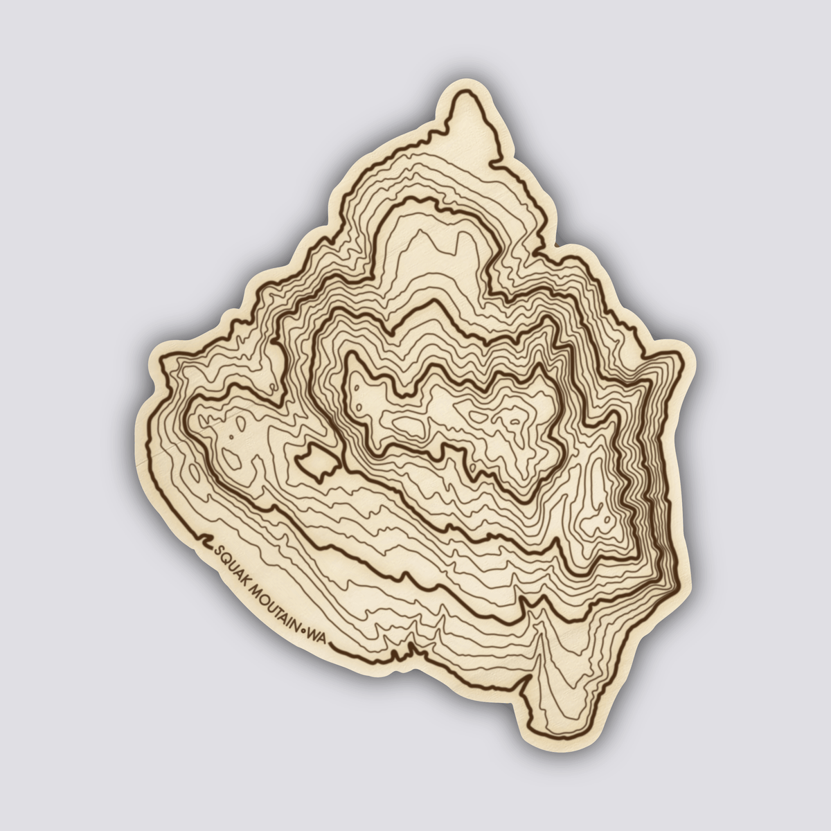 Issaquah Alps Coaster Set | Handmade Wooden Coaster | Washington Mountain Maps