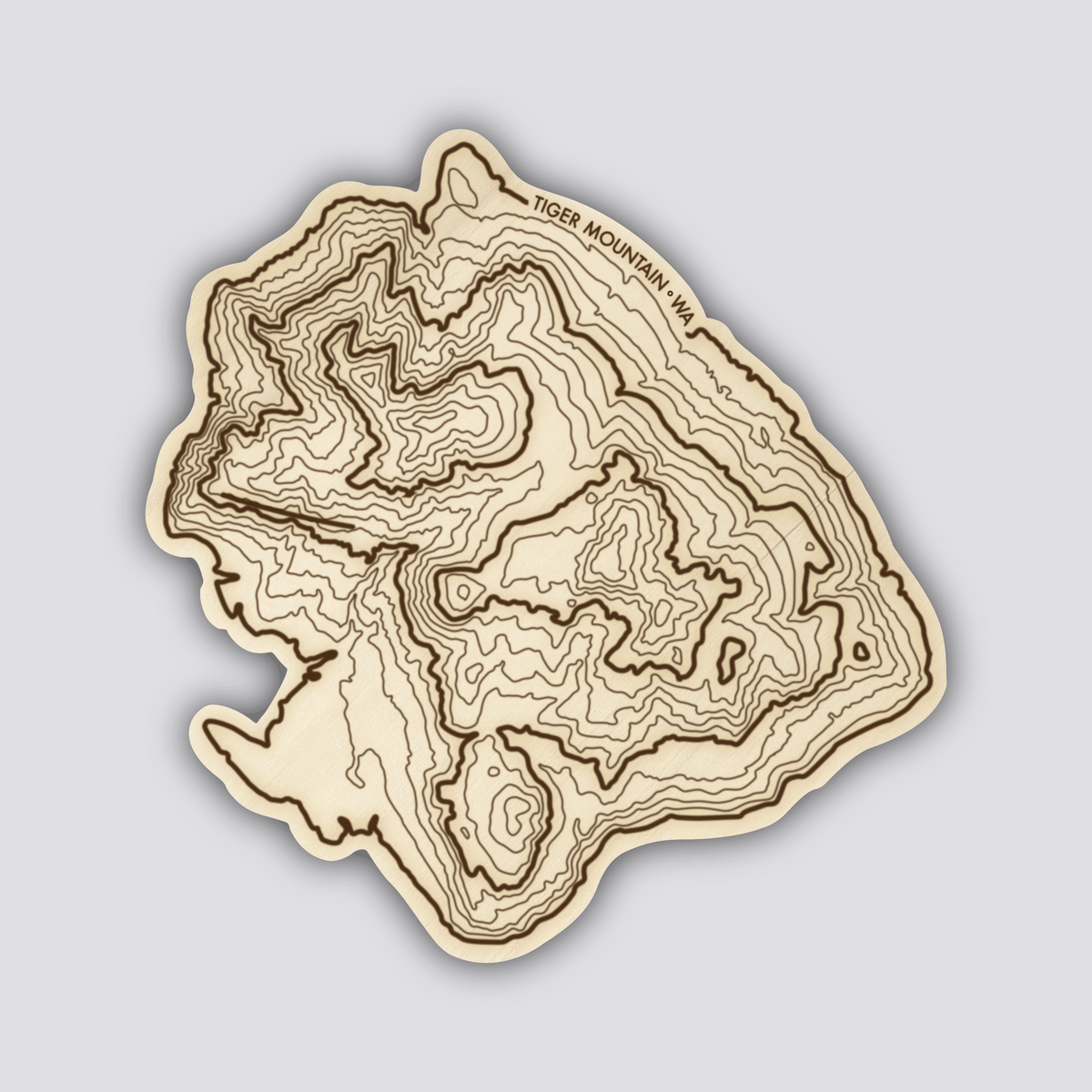 Issaquah Alps Coaster Set | Handmade Wooden Coaster | Washington Mountain Maps
