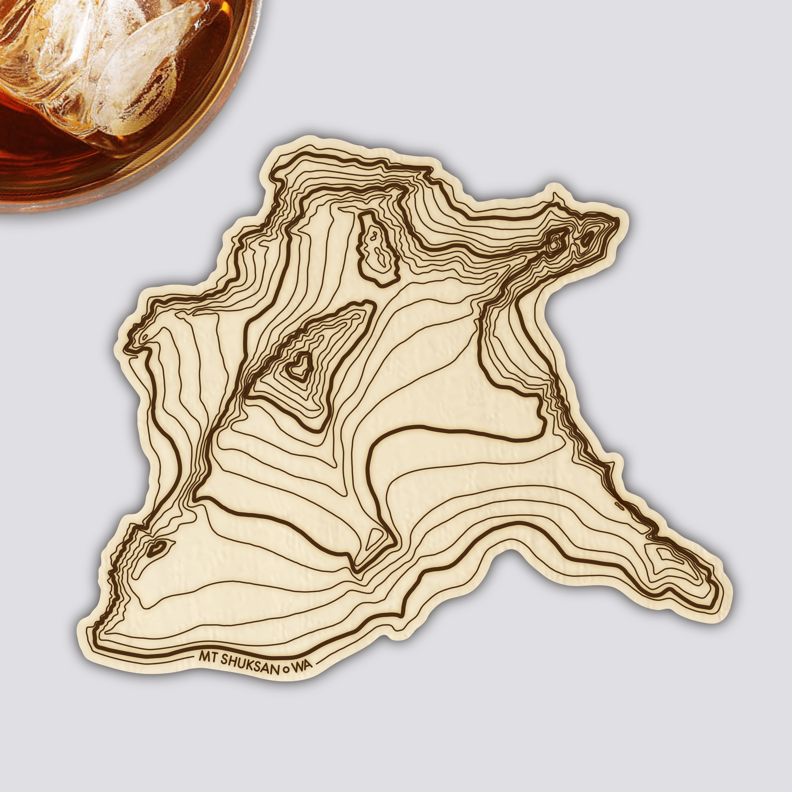 Mount Shuksan Topography Coaster - Single