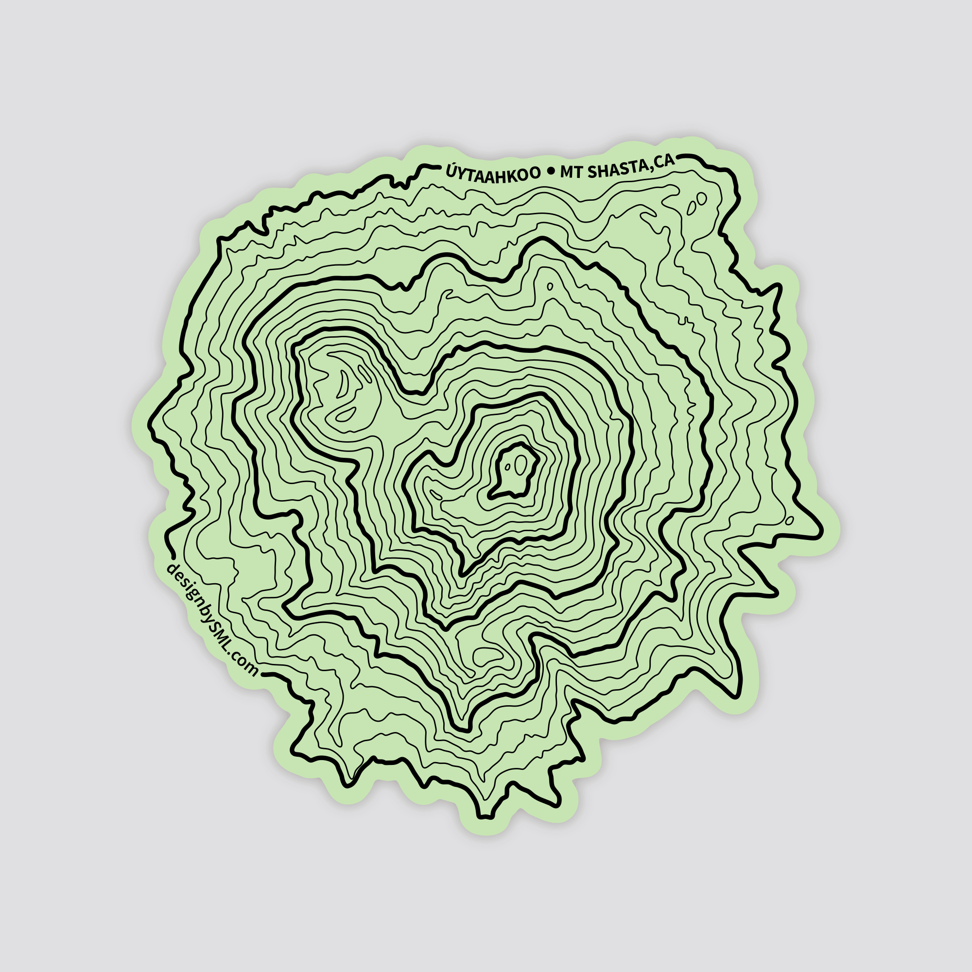 Mount Shasta Topography Sticker