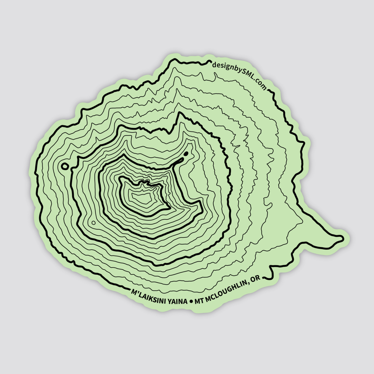 Mount McLoughlin Topography Sticker