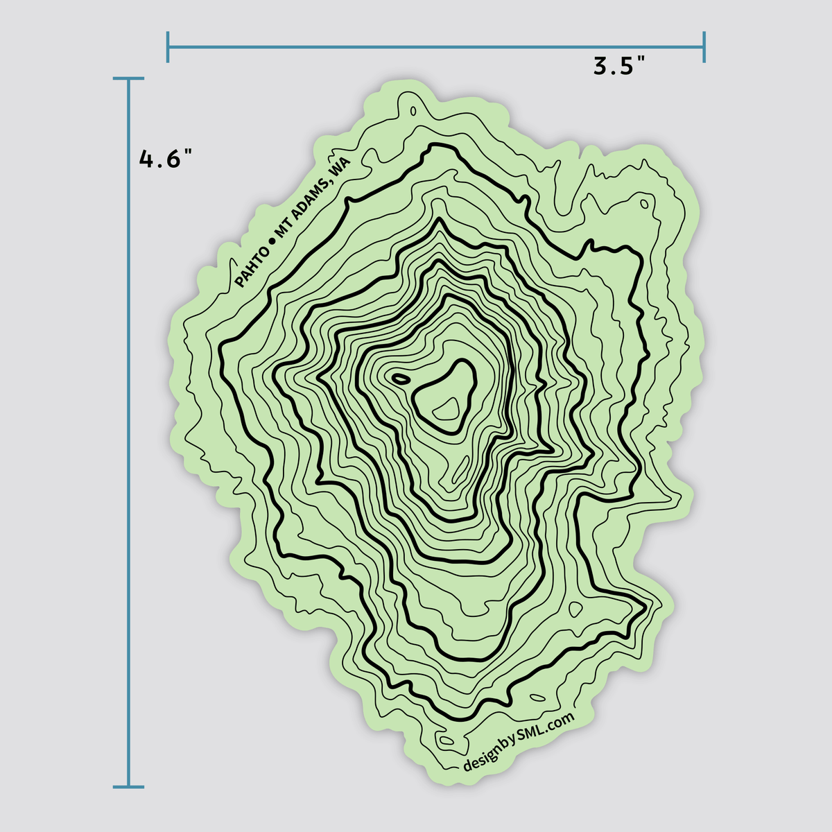 Mount Adams Topography Sticker
