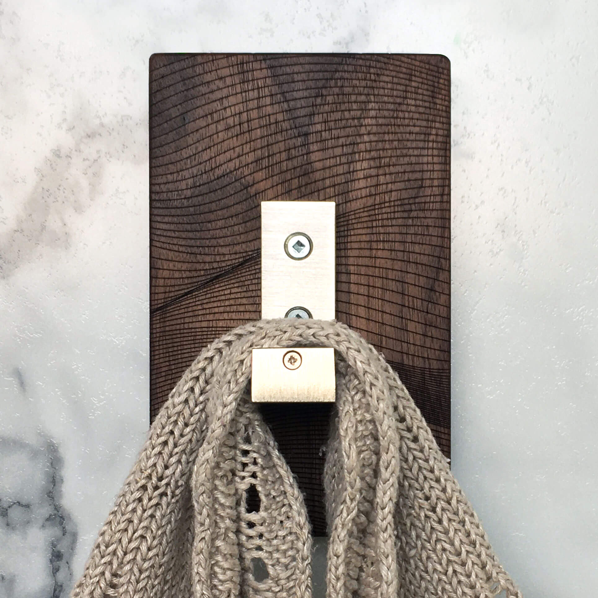 Waves Coat Hanger in Walnut Wood - 1 Hook