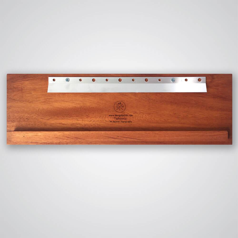 Mt Rainier Topography Coat Hanger in Cherry Wood - 2 Hooks