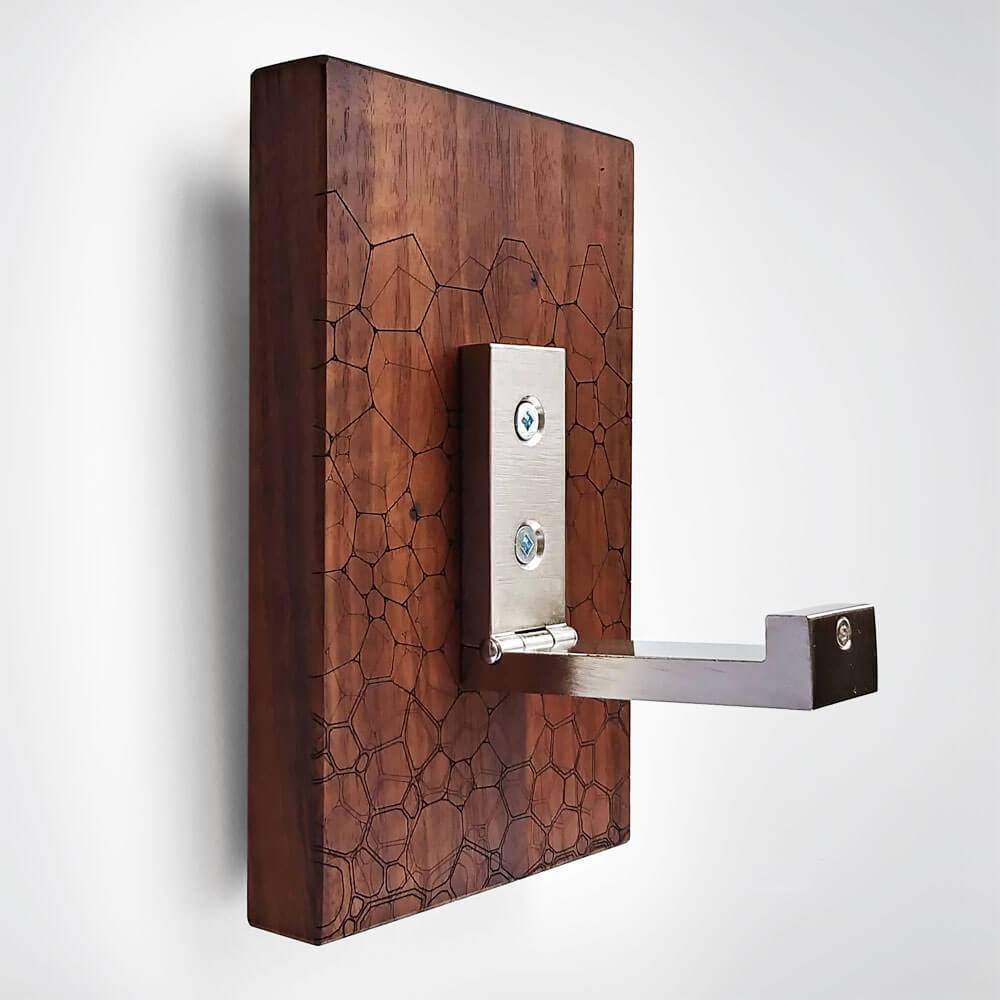 Fractal Coat Hanger in Dark Wood - 1 Hook Design by SML 