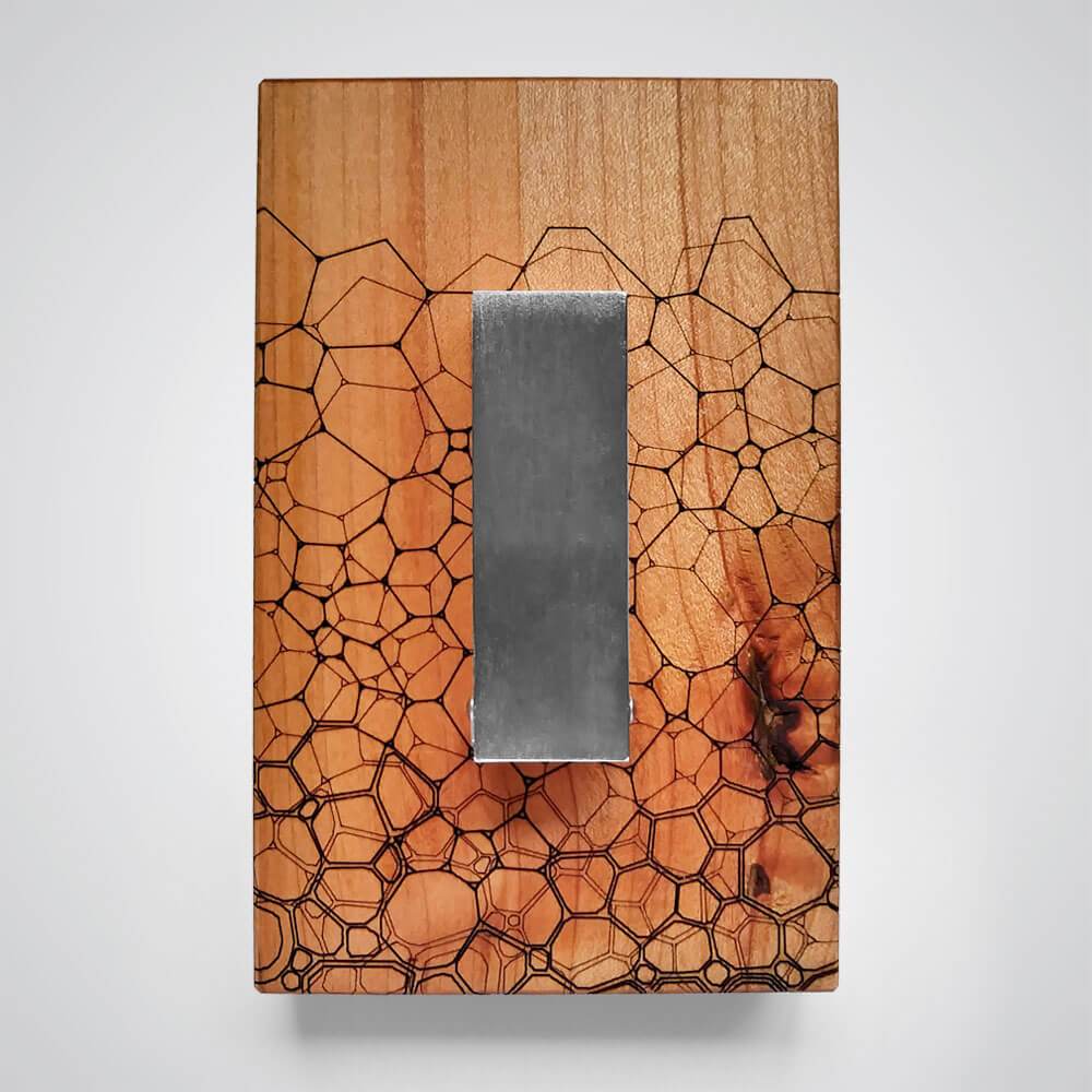 Fractal Coat Hanger in Red Wood - 1 Hook Design by SML 