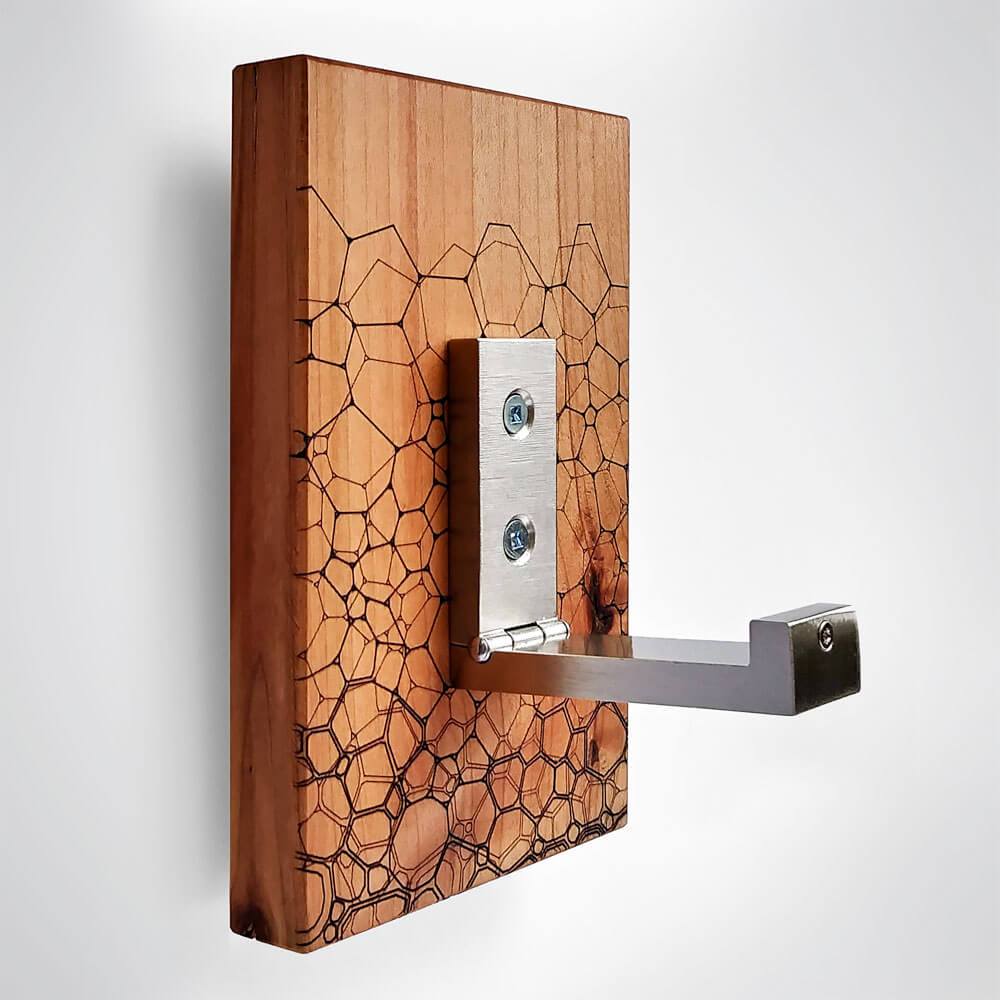 Fractal Coat Hanger in Red Wood - 1 Hook Design by SML 