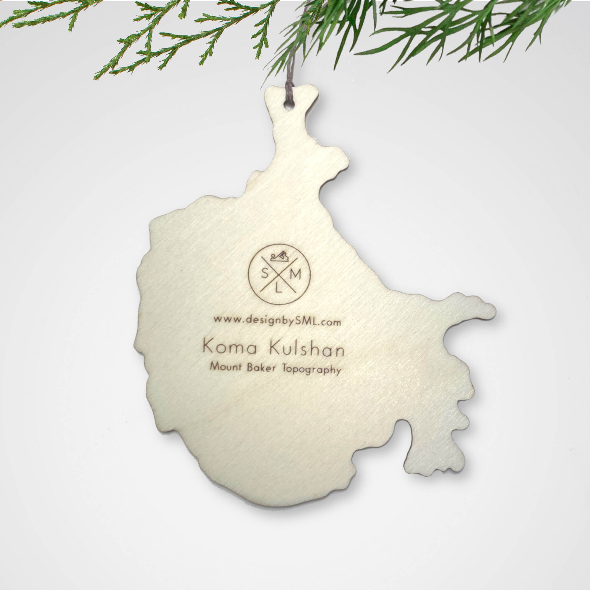 Mt Baker Topography Ornament