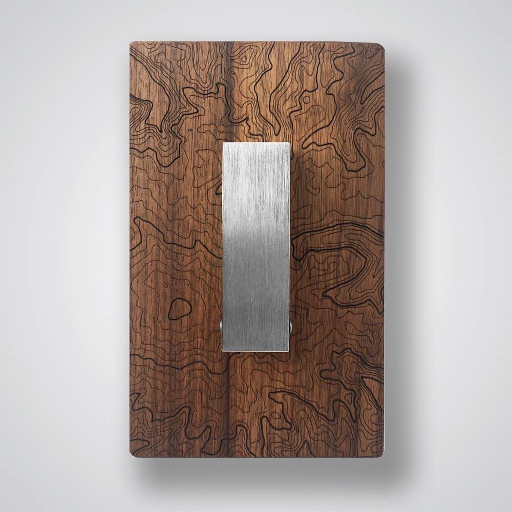 Mt Rainier Topography Coat Hanger in Walnut Wood