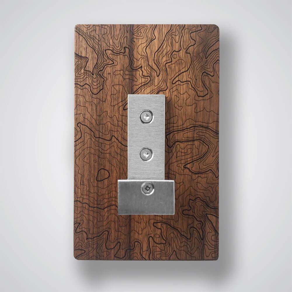 Mt Rainier Topography Coat Hanger in Walnut Wood