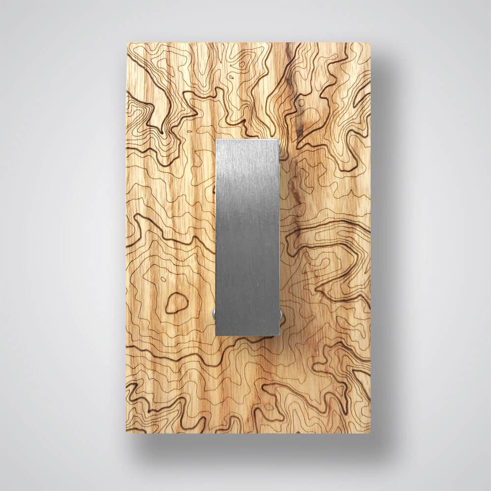 Mt Rainier Topography Coat Hanger in Light Wood