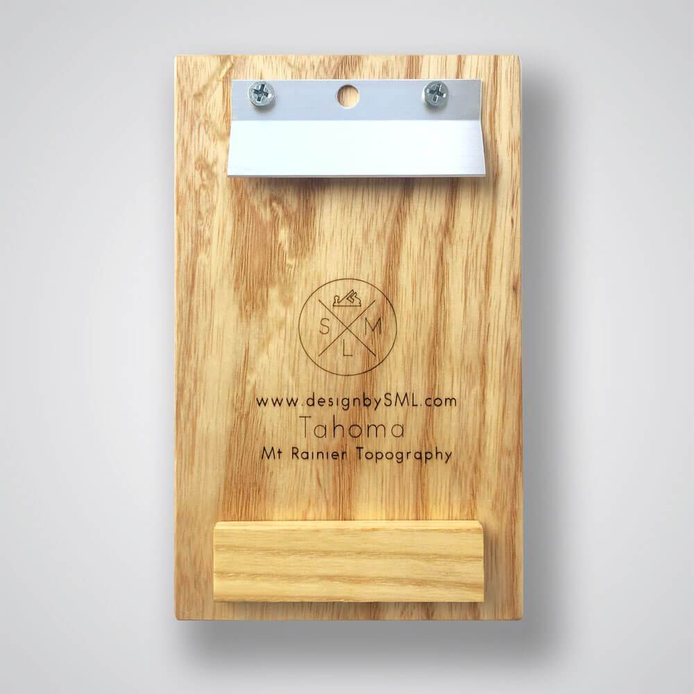 Mt Rainier Topography Coat Hanger in Light Wood