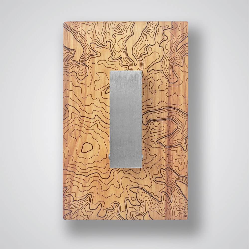 Mt Rainier Topography Coat Hanger in Light Wood