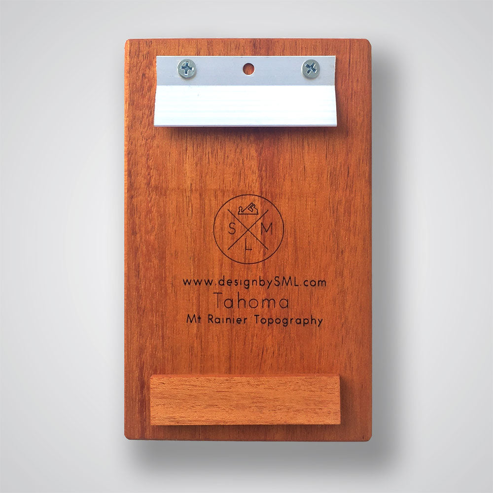 Mt Rainier Topography Coat Hanger in Cherry Wood - 1 Hook