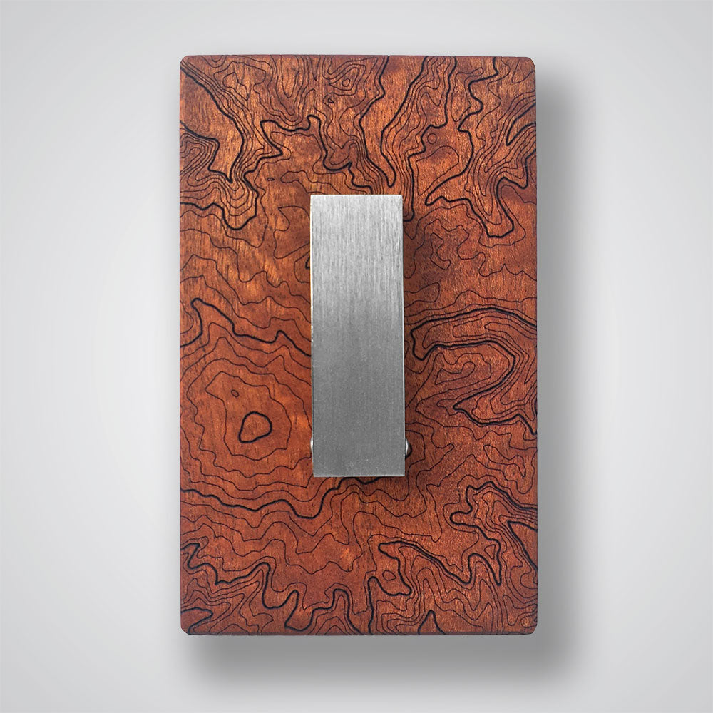 Mt Rainier Topography Coat Hanger in Cherry Wood - 1 Hook